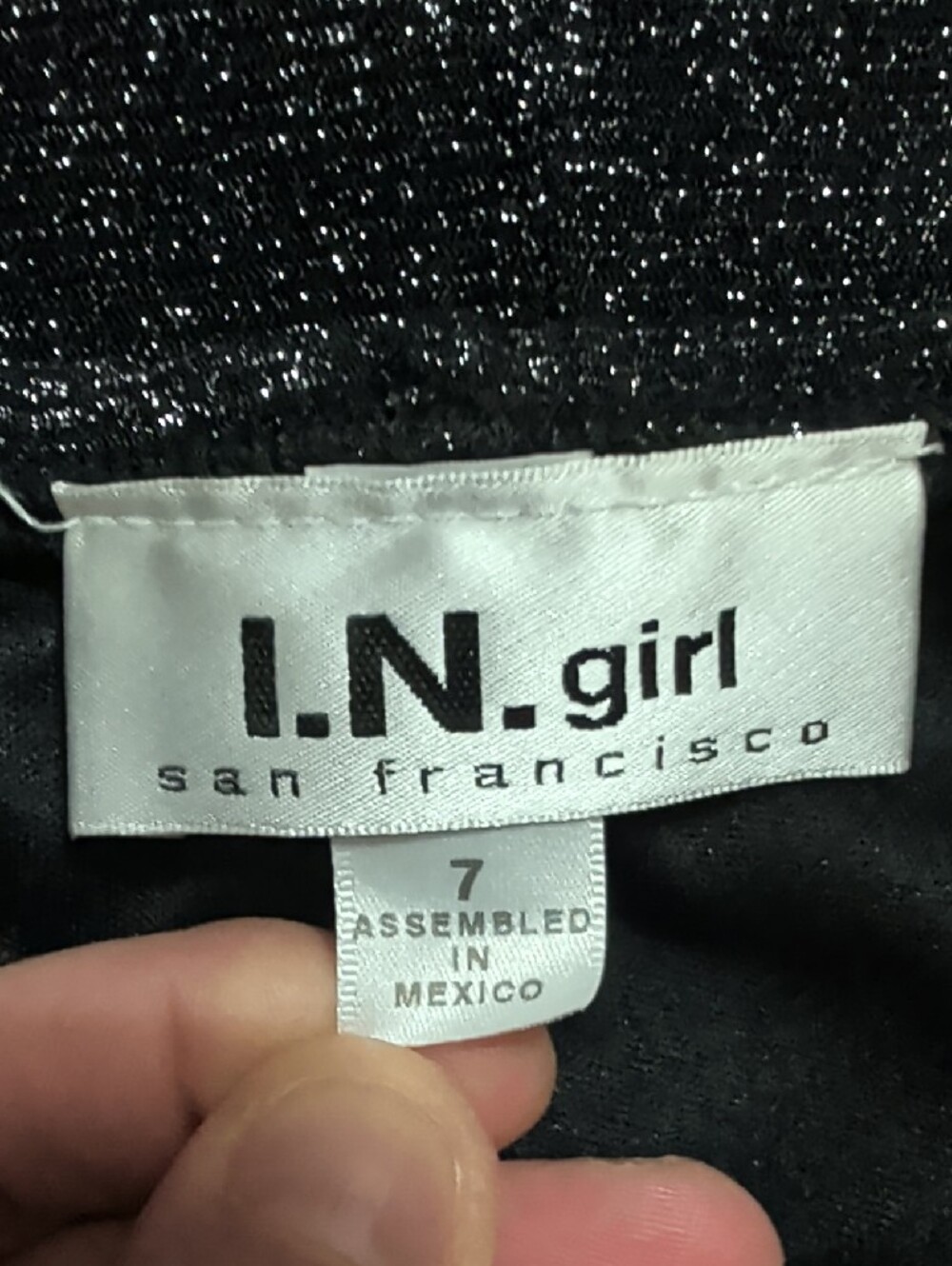 I.N. Girl Black Sparkle Party Dress with Satin Bow Kids 7 - Picture 6 of 8